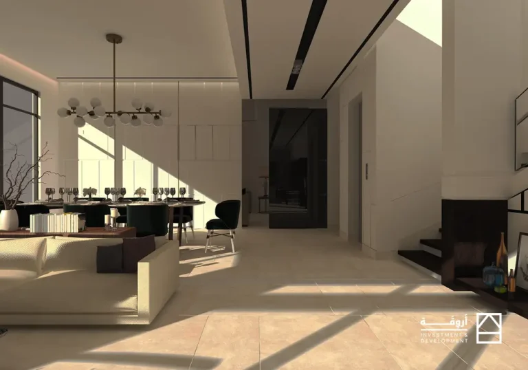 تصميم الصالة لمشروع ميدتاون السكني