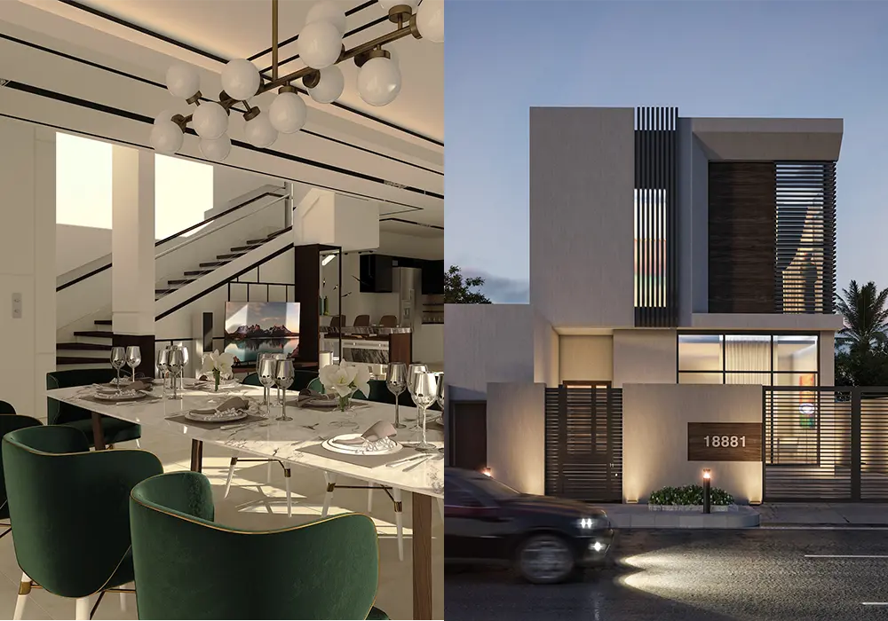 تصميم الواجهة والتصميم الداخلي لمشروع ميدتاون السكني