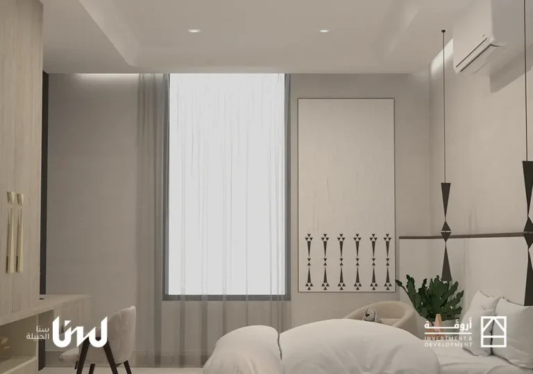 التصميم الداخلي لعرفة النوم لمشروع سنا الجبيلة